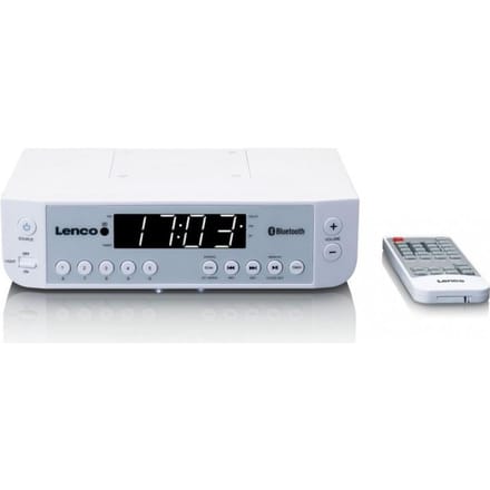 Lenco Keukenradio - FM Radio met Bluetooth - LED scherm en Timer functie - KCR-100WH - Wit