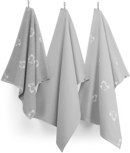 Walra Keukenset Glossy Grapevine - 2x 50x70 + 1x 50x50 - 100% Katoen - Grijs