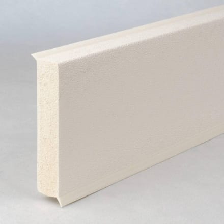 Waterdichte Kunststof Plint Wit PVC 12x60mm met Nerf Structuur | Eenvoudige Montage