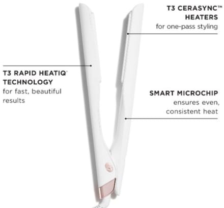 T3 LUCEA Stijltang - Professional straightening & styling iron 25mm - Rapid HeatIQ technologie - Rose Gold/White