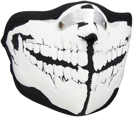 Mondkap Skimasker Skelet Tanden Print -