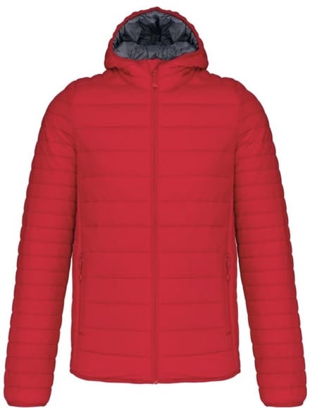 Kariban Men's lightweight hooded padded jacket K6110 - Rood/Red - XL