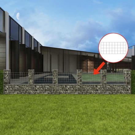 vidaXL - Gabion - mand - U-vormig - 570x20x100 - cm - staal