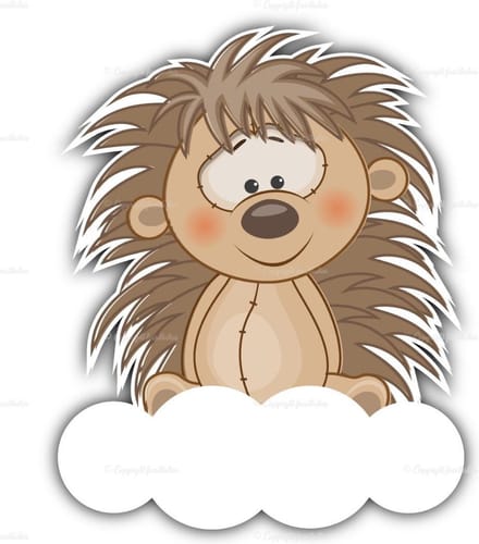 geboortebord egeltje op wolk 75 cm