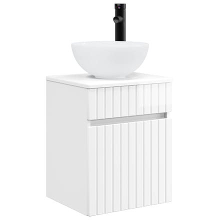 vidaXL - Wandgemonteerde - wastafelmeubel - Hoogglans - Wit - 39 - x - 41 - x - 64,5 - cm