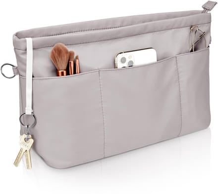 Nylon Handtasorganizer - Waterdichte Tas met Sleutelhanger en Ritssluiting - Zwart