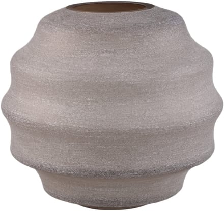 PTMD Elladie Beige Round Glass Layered Vase Low