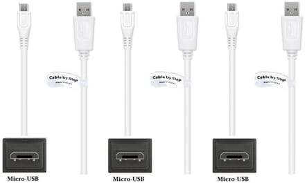 3 stuks OneOne 1,0m Micro USB kabel. Standaard laadkabel. Oplaadkabel snoer past op past op Canon EOS 250D, EOS 850D, EOS 90D, EOS M200, EOS M5, EOS M50, EOS M50 Mark II, EOS M6 camera