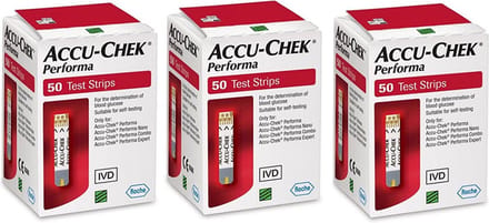 3X 50 strips Accu Chek Performa actiepakket