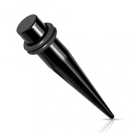 Taper PVD recht 2.4 mm - zwart - LMPiercings