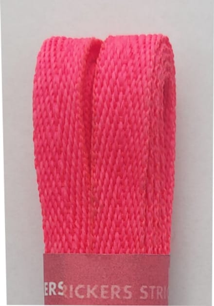 Strickers Veter - Fluoriserend Rose - Neon Rose - Plat - Extra Breed - Lengte 120 cm - Breedte 10 mm - Schoenveter