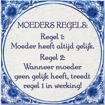 Paperdreams Tegel - Moeders regels