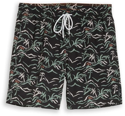 Tom Tailor Denim - Zwemshort met patroon - Maat S - black green tropical print