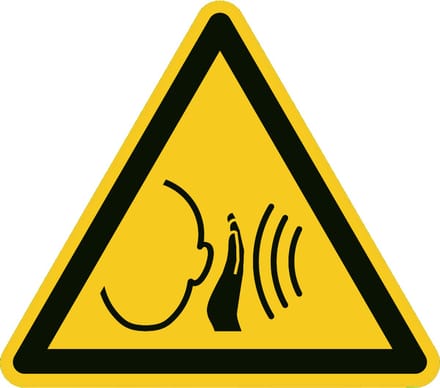 Hard geluid sticker 200x200 mm - vinyl - ISO 7010 W038