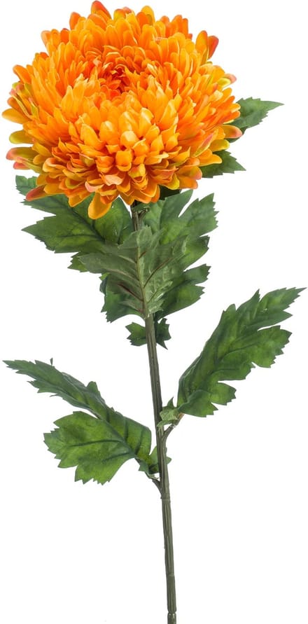 Emerald - Kunstbloem Chrysant 75cm geel/oranje - Kunstplant voor binnen