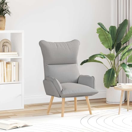 vidaXL - Fauteuil - Wolkgrijs - Stof - en - multiplex