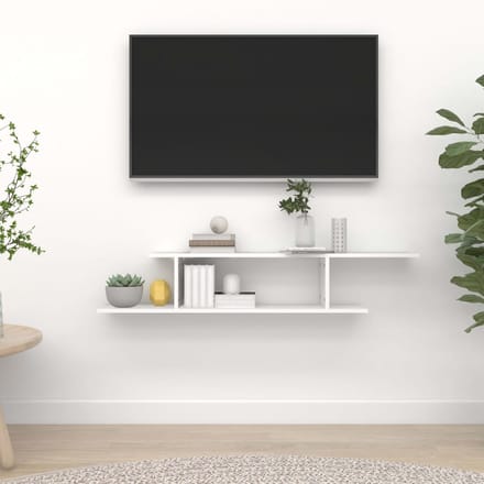 vidaXL - Tv-wandschap - 125x18x23 - cm - bewerkt - hout - wit