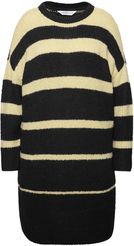 Studio Untold - Dames - Gebreide jurk oversized strepen - Lindegroen - Maat 46+