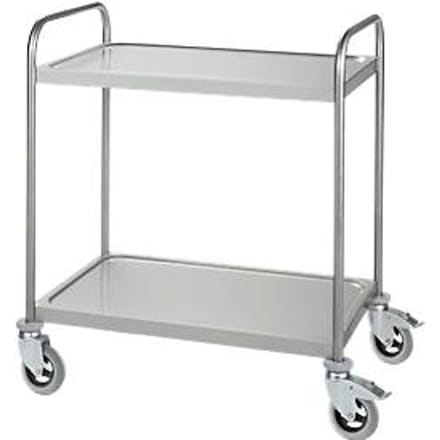 Rvs wagen, B 845 x D 545 mm, rijdt soepel, behuizing wielen gegalvaniseerd