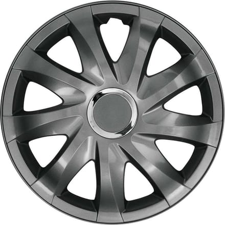 NRM Drift - wieldoppen 14" - grafiet - set van 4 stuks - ABS / Duurzaam / Resistant