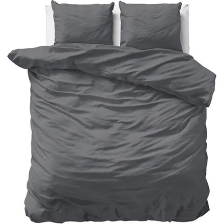 Primaviera Deluxe Uni Satijn - Dekbedovertrek - Eenpersoons - 140x200/220 + 1 kussensloop 60x70 - Antraciet