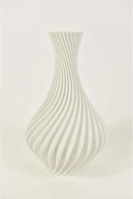 Woonaccessoires - Spiraalvaas Wit, 3d Geprint D14 H22cm