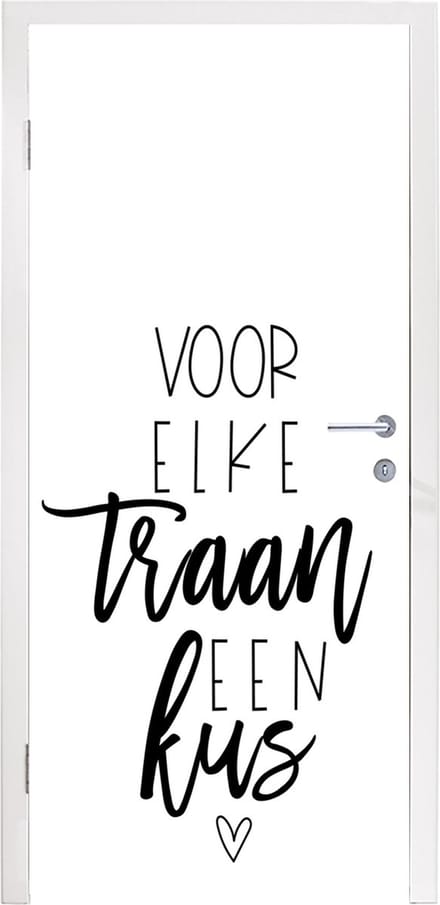 Deursticker Get well soon - Quotes - Zwart - Kus - 85x215 cm - Deurposter