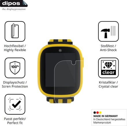 dipos – 2x Beschermfolie geschikt voor Xplora X6 Play BVB-Edition | 3D Full Cover Screenprotector | 100% Passend
