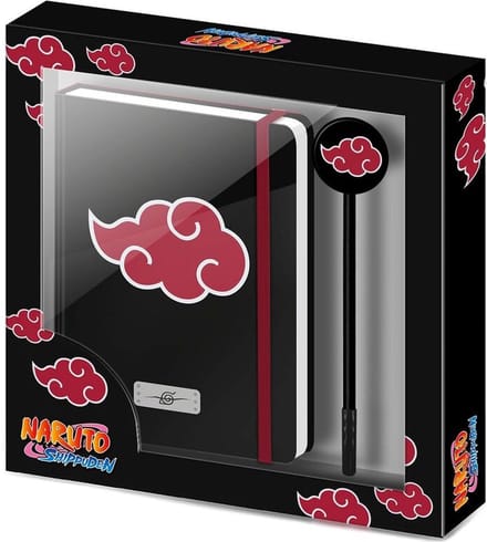 Karactermania - Naruto Wolken-Geschenkdoos met Dagboek en Mode Balpen - Zwart