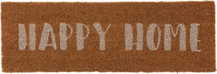 J-Line deurmat Happy Home - voor binnen & buiten - kokosvezel - naturel/wit