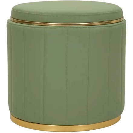 Poef London Pouf With Storage Green Ø 46,5×44 cm