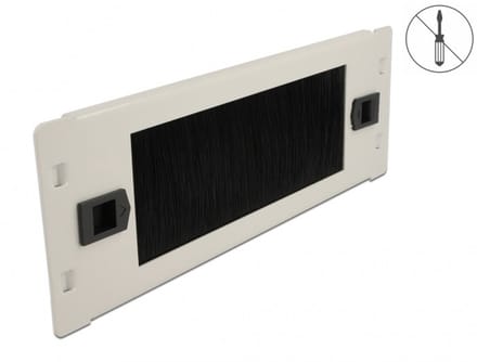 Delock 66619 10 inch Afdekking met borstels voor patchkast Zwart, Grijs