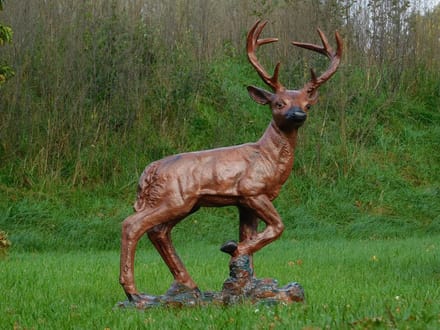 Staand Hert XL - Bruin - Polystone - 110 cm Hoog