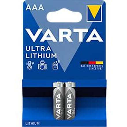 VARTA batterij PROFESSIONAL LITHIUM, Micro AAA, 1,5 V, 2 stuks