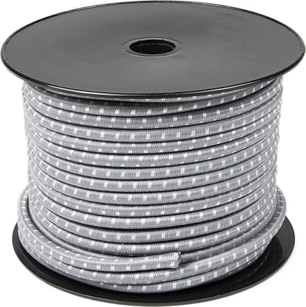 Rubbermagazijn - Elastisch koord - Grijs - Lengte: 50 meter - Elastiek op rol - Zeer elastisch & slijtvast
