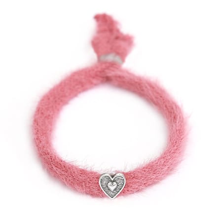Armband fluffy framboos zilver