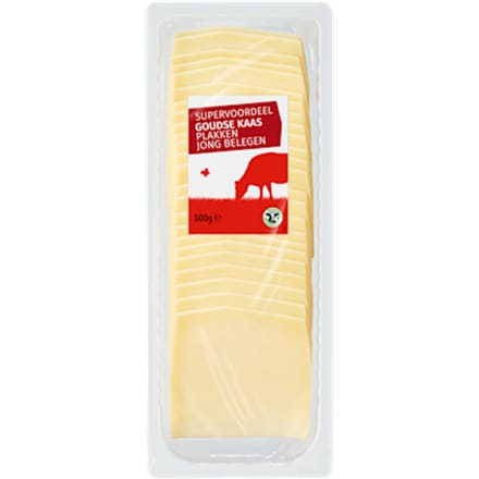 Gouda plakken jong belegen 500 gram