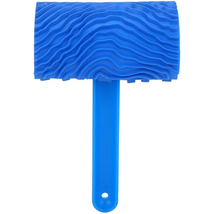 Blauwe Verfroller met Houten Nerf Effect met Handvat DIY Wanddecoratie Gereedschap blue
