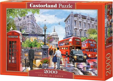 Castorland Spring in London – Puzzel – 2.000 stukjes – Satijnen afwerking – Perfecte pasvorm – Europese kwaliteit