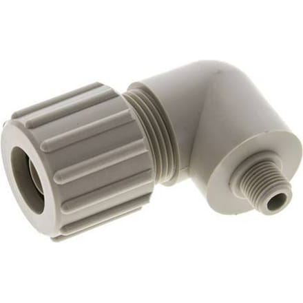 15x9mm & G1/8'' PP L-Vorm Knelfitting Buitendraad 10bar Kunststof en Polyamide