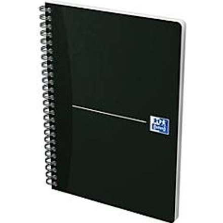 Spiraalboek Oxford Smart Black A5, zachte kaft, geblokt, 90 vel, SCRIBZEE®-compatibel, 5 stuks.