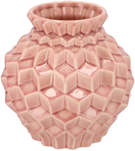 Daan Kromhout - Vaas - Gia - Roze - Structure - 3D effect - 19x19 - Keramiek