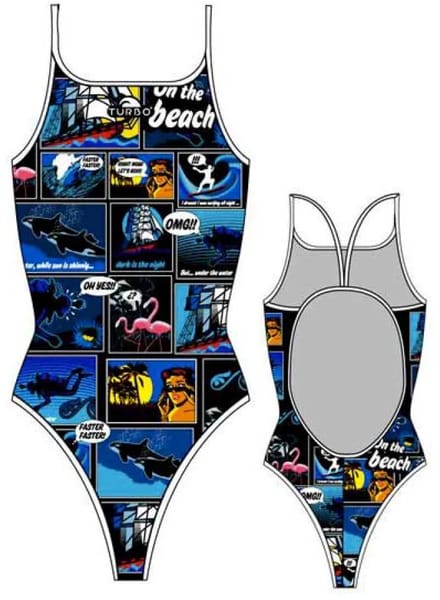 Turbo New Comic Zwemkleding Blauw S Vrouw