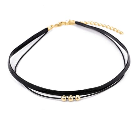 Jomide Choker Trendy Suède - Zwart/Goudkleurig