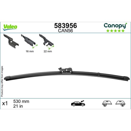 Wisserblad VALEO Canopy 583956, 530mm, Voor, 1 Stuk
