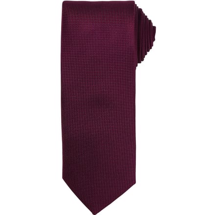 Premier Uniseks Micro Wafel Stropdas voor volwassenen (Aubergine)
