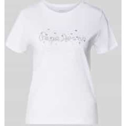 T-shirt met siersteentjes van puur katoen model 'BRADY'