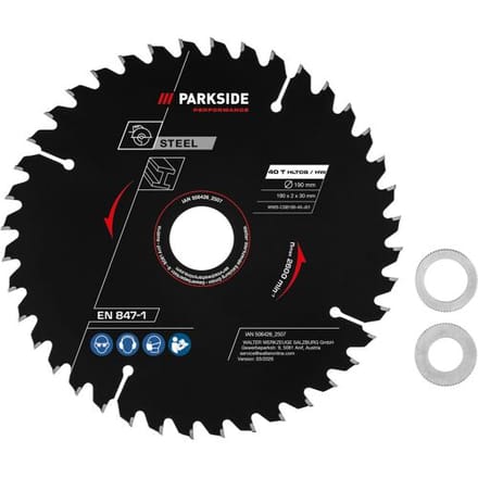 PARKSIDE PERFORMANCE Cirkelzaagblad 190 mm (Staal 40 tanden)