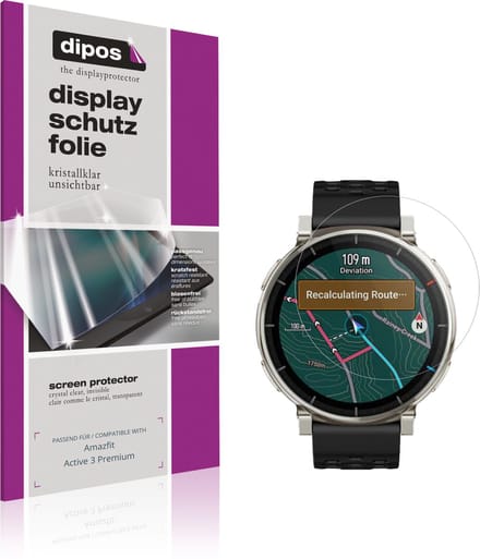dipos – 6x Beschermfolie geschikt voor Amazfit Active 3 Premium | Krasbestendige & heldere Screenprotector Ultra-Thin