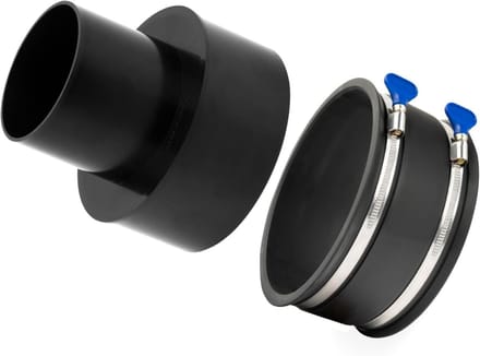 Stofafscheider Reductiemiddel - Slang Adapter - Stofafzuiging Werkplaats - Flexibele Manchet - 6" naar 4" - Zwart